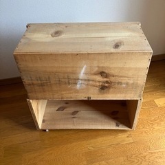 DIYりんごの木箱物入れ　
の画像