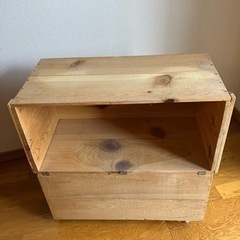 DIYりんごの木箱物入れ　

