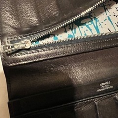 エルメス 長財布 レザー 小銭入れ ブラック 黒 正規店新品購入 ワンオーナー ウォレット 二つ折りの画像