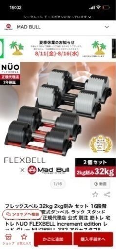 可変式ダンベル×2(FLEXBELL×Mad Bull)