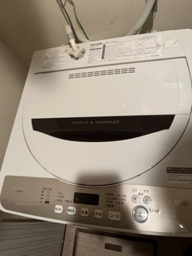 洗濯機　シャープ　2018年製　4.5kg