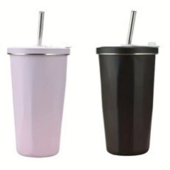 決まりました　ストロー付きステンレスタンブラー新品 