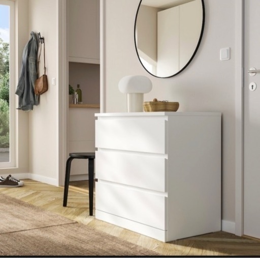 IKEA  イケア　MALM マルム　チェスト　ガラストップ