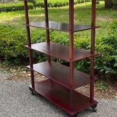 ② 茶道具 水谷棚 配膳棚 五段 キャスター付 組立式 検 懐石道具 煎茶道具 の画像
