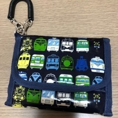 三つ折り財布　電車柄の画像