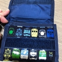 三つ折り財布　電車柄の画像