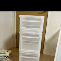 洗面所収納、キッチン収納、収納ケース、衣装ケース　組み替え3段セット