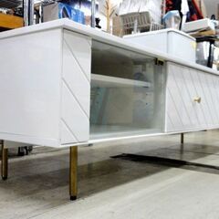 Francfranc ソルティール TVボード W1500×H410 グロス ホワイト