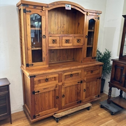 スペイン カスティリアン様式 パイン材 カップボード ナチュラル インテリア キッチン 収納