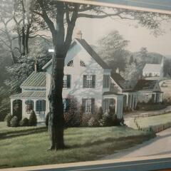 アーリーアメリカンの風景が描かれたアメリカ製 Georgina's Country Creations カントリー壁掛け/風景画の画像