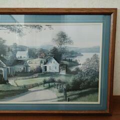 アーリーアメリカンの風景が描かれたアメリカ製 Georgina's Country Creations カントリー壁掛け/風景画の画像