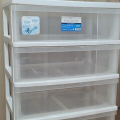 【6/2まで・差し上げます】プラスチック洋服ケース4段