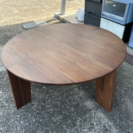 関家具　センターテーブル　丸テーブル　天然木　