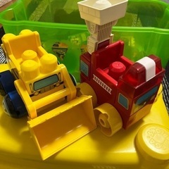メガブロック　ショベルカー　消防車
