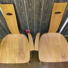 7-36 シラカワ 飛騨の匠工房シリーズ ダイニングチェア ヒジ付き2脚セット【引取限定・現状渡し】カグマニアの画像