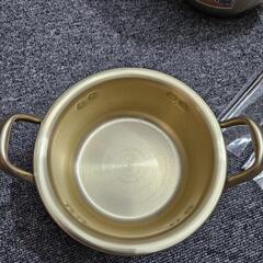 韓国ドラマ人気 アルミふた付き両手鍋 14cmとお箸セット 新品の画像