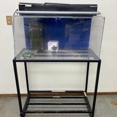 90×45×45   アクリル水槽   エーハイム2215 LEDライト　　　アングル水槽台