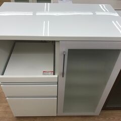 ★ジモティ割あり★  レンジ台 ホワイト H101×W88×D52 クリーニング済み KJ5166