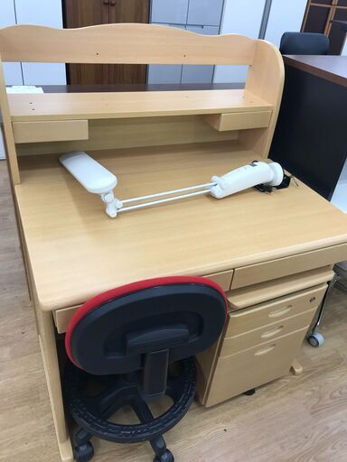 ★ジモティ割あり★  学習机 ナチュラル H121×W100×D78 クリーニング済み KJ5167