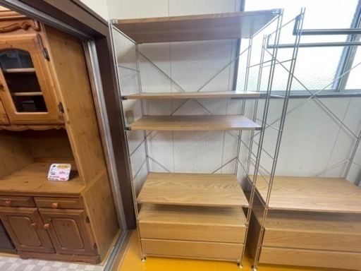 【リサイクルサービス八光】幅86㎝　無印良品　ステンレスユニットシェルフ　引き出し付き