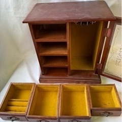 オルゴール付き　小物ケース　木製　　中古品の画像