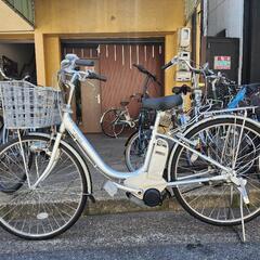 電動自転車　ヤマハ　２６インチ　充電器　バッテリー　付き　３変速　シルバー　配達可能