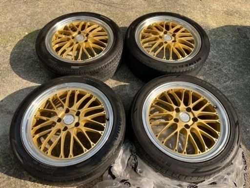 【商談中ですが早い者勝ちになります❗️】レアマイスター ブルネッロ 18インチ ゴールド／リムポリッシュ PCD114.3