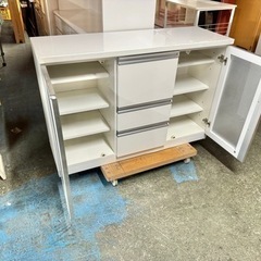 激安‼️ キッチンカウンター 食器棚 レンジボード 幅120cm ?R398