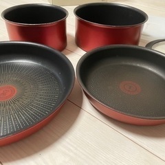 【ガスIH対応】取っ手のとれるT-fal フライパン、ナベ10点セットの画像