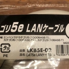 5e LANケーブル　2m  品番LKB5B-02の画像