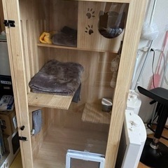 【天然木製】猫 ケージ キャットケージ ケージ 木製 猫 3段 