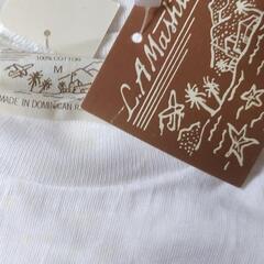 犬プリント・バウバウ犬・半袖Tシャツ　白色・未使用タグ付・ドミニカ製の画像