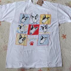 犬プリント・バウバウ犬・半袖Tシャツ　白色・未使用タグ付・ドミニカ製の画像