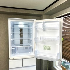 ☑︎ご成約済み🤝 SHARP 5ドア冷蔵庫 412L✨ 2021年製⭕️ ガラスホワイト🪞の画像