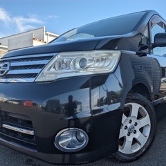 女性ワンオーナー‼️走行9万キロ台☆月々1.2万円〜分割払い可❗️車検2年付き！大人気☆日産 セレナ ハイウェイスター☆8人乗り☆SDナビ付き☆走行中DVD観れます☆ETC付き☆バックカメラ付き☆ドラレコ☆両側電動スライドドア☆ウィンカーミラー☆フル装備☆事故歴修復歴なし☆車内広々三列シート‼️の画像