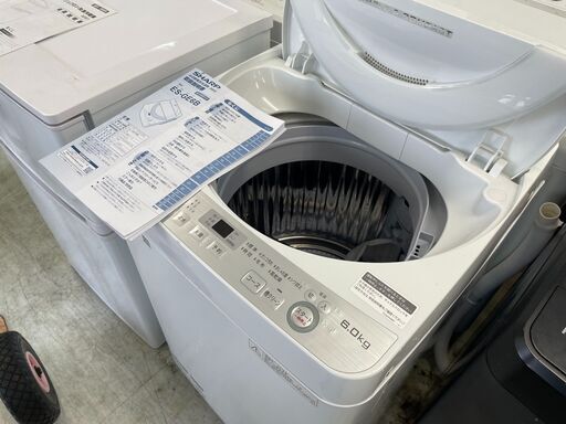 洗濯機の分解クリーニング行っています！配送設置込み　シャープ6.0K洗濯機　2019年製　分解クリーニング済み！！