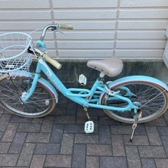 東京都内引き取り限定】子供自転車 20インチ 女の子水色