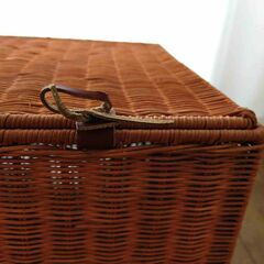 籐のランドリーボックス、おもちゃ箱の画像