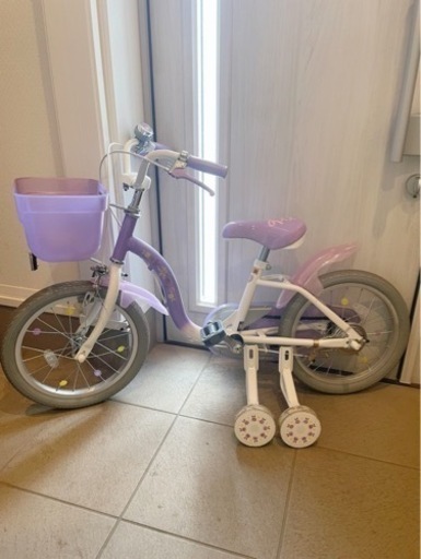 子ども自転車　ラプンツェル　自転車　補助輪付き　
