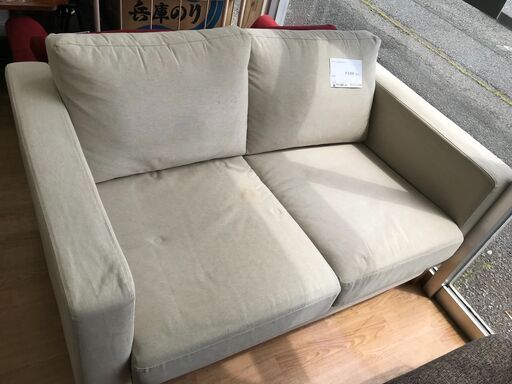 ★ジモティ割あり★ IKEA 2人掛けソファ アイボリー H75×W141×D89 クリーニング済み KJ5178