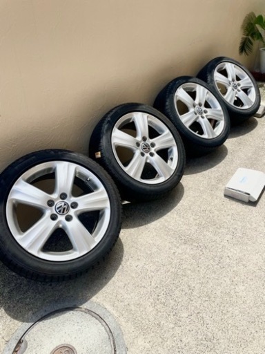 フォルクスワーゲン純正アルミ（ドイツ製）7Jx17H2 ET54  社外スペーサー付き