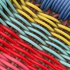 IKEA キッズチェア　カラフル　レインボーカラー　子供用椅子　汚れ有り  の画像