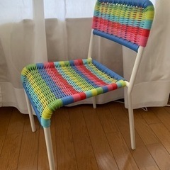 IKEA キッズチェア　カラフル　レインボーカラー　子供用椅子　汚れ有り  の画像