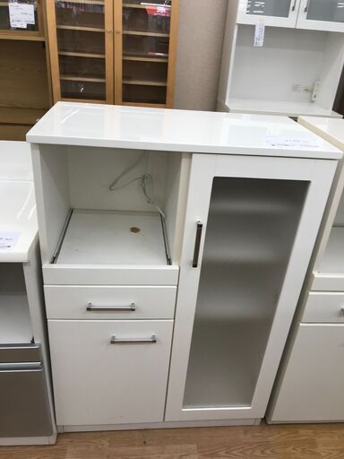 ★ジモティ割あり★  レンジ台 ホワイト H115×W80×D43 クリーニング済み KJ5181