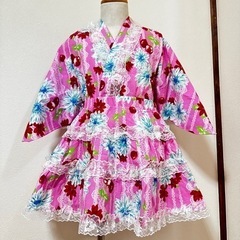【新品未使用】こども ゆかた 110 セパレート浴衣 甚平 スカート