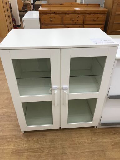 ★ジモティ割あり★  キャビネット ホワイト H95×W79×D42 クリーニング済み KJ5189