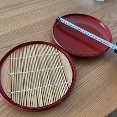 皿　蕎麦　素麺　うどん　竹すだれ付き