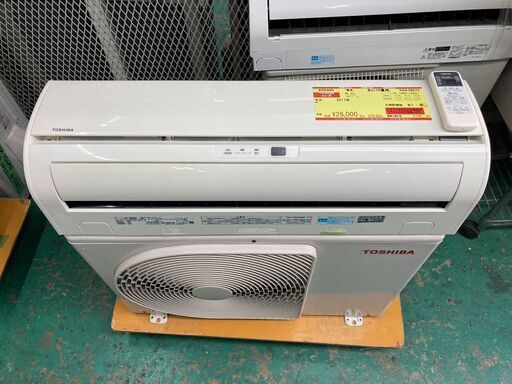 K05325　東芝　2017年製　中古エアコン　主に10畳用　冷房能力　2.8KW ／ 暖房能力　3.6KW
