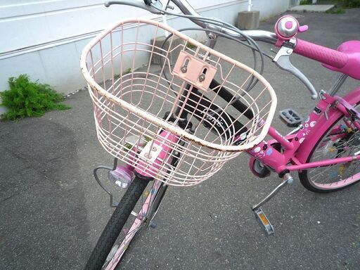 自転車 子供用自転車 24インチ カゴ付き ピンク×ブラック Francis 切り替え付き ライト球切れ ジュニアサイクル 中古 苫小