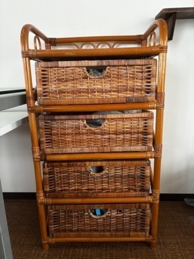 ラタン　チェスト　家具 オフィス用家具 机